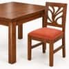 Globally Indian Vallari Solid Sheesham Wood 4 Seater Dining Table Set 4 Chairs Terracotta Orange