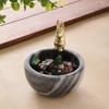 Marble Nut candy  Bowl Brass Bunny embedded