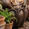 Copper Fiber Glass Delmas Lotus Buddha Indoor Water Fountain