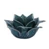 Blooming Blue Petals Flower Candle Holder in Blue Colour