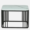 Velt Square Metal Nesting Coffee Table Set Black Finish White Porcelain Top Set Of 2