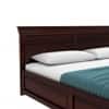 Hearti Solid Wood King  Size Bed Without Storage (Walnut Finish)