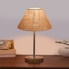 Devansh Beige Jute Table Lamp With  Natural  Wood Base  & Steel Pipe  & Steel Pipe (10X16.25 Inches)-34