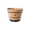 VegTrug Wooden Barrel Planters 46cm Burnt Oak