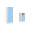 Rio Kids Large Study Desk with Drawers Built In Bookshelf and Square Handles in Sky Blue Colour