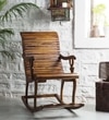 Rajasthani Solid Wood Rocking Chair in Provincial Teak Colour