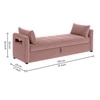 Jedlo Velvet 2 Seater Ottoman Bench  with Storage in Peach Color