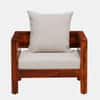 Rangrez Solid Wood 1 Seater Sofa in Honey Oak Finish