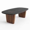 Veril Coffee Table Natural Finish and Walnut Color