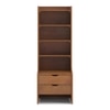 Cove Solid Wood Tall Bedside Table in Amber Walnut Finish