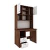 Avenly Study Table with Storage Walnut and Frosty White
