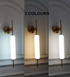 Kuombi Integrated 3 Light Led Wall Fitting In Brass Finish Metal With Milky White Glass