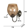Devansh Steel Electric Wall Light in Steel Colour with Lavender Shade Count of 1 Light