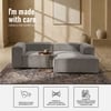 Elegantedge Wood Left Aligned 2-Seater With Upholstery Non Storage Sofa In Grey Colour