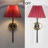 BARBOUR Single Light Black and Brass Wall Fitting with Maroon Shade