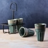 Blue Kulhad Caddy Handcrafted Kulhad Set – Set of 4