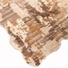 Beige Brown Abstract Wool Silk Shaped Rug Hand Tufted Area Rug for Living Room Bedroom 5x7