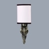 Devansh Metal Electric Wall Light in Antique Gold Colour with White & Black Shade Count of 1 Light