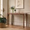 Aldrich Sheeham Wood Console Table in Provincial Teak Finish With 2 Drawer