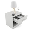 Swiss Engineered Wood Bedside Table in Frosty White Finish