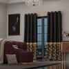 Stoa Paris Satin Curtain for Door, 70% Blackout Curtains, Set of 2, Versailles - Regal Slate with Back Lining