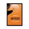 The Castle Decor Nothing Is Difficult Motivational Wall Art 8x12 Inch