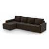 Apollo Compact Sofa (Colour : Chocolate, Cushion : Soft, Seating Capacity : Left Aligned 3 Seater + Left Aligned Chaise + Ottoman)