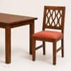Globally Indian Pranika Solid Sheesham Wood 6 Seater Dining Table Set 6 Chairs Terracotta Orange