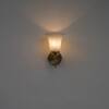 AURORA Modern Brass Wall Light with Frosted White Glass Shade