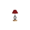 Camilla Maroon Jute Table lamp with Wood & Iron Base