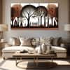 The Castle Decor Warli Art Wall Painting Wooden Framed 27x48 Inch (Style 3)