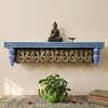 Multishade Colour Solid Wood Handcarved Kirti Stambha Floating Wall Shelf with distres finish by DisooFashions