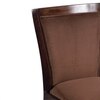 Newport wood Set of 2 Dining Chairs in Taupe Brown Velvet Upholstery with PROVISIONAL TEAK FINISH