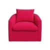 Oxford Boucle Fabric Lounge Chair in Red Colour