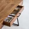 Gabrielle Solid Wood Desk with Metal Fram in Natural Finish
