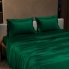 Stoa Paris Satin Bedsheet King Size with 2 Pillow Covers heet King Emerald Green