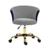 Doe Buck Paolo Blue Houndstooth Upholstered Swivel Office Chair