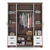 Miller 4 Doors 4 Drawers Wardrobe With Mirror and Lock in Two Tone Finish