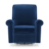 Diaz Rocker Swivel Recliner in Blue Micro Velvet Colour