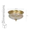 TELMOR 2 Light Antique Brass Flush Mount Ceiling Light