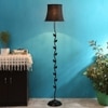 Keegan Black Fabric Floor Lamp with Black Iron Base