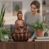 Copper Fiber Glass George Lotus Buddha Indoor Water Fountain