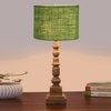 Devansh Green Jute  Table Lamp With  Wood Natural Base (7X7X21.25 Inches)-17
