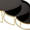 Round Buffet Platter Set Of 3 In Black And Gold Colour