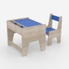 Topolino Toddler Activity Table & Chair in Oak and Blue