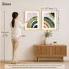 Boho Green and Red Abstract Pattern Set of 2 Framed Posters 45x60 cm