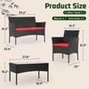 Carry Bird Wicker  Outdoor Set in Black Colour (2 Seater Sofa, 2 Chairs & 1 Table)