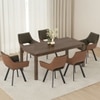 Atlas Solid Wood 6 Seater Dining Table With Casey Swivel Dining Chairs