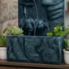 Dusty Grey Buddha Face Wall Water Fountain