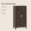 Toledo Solid Wood 2 Door Wardrobe In Dark Chestnut Finish